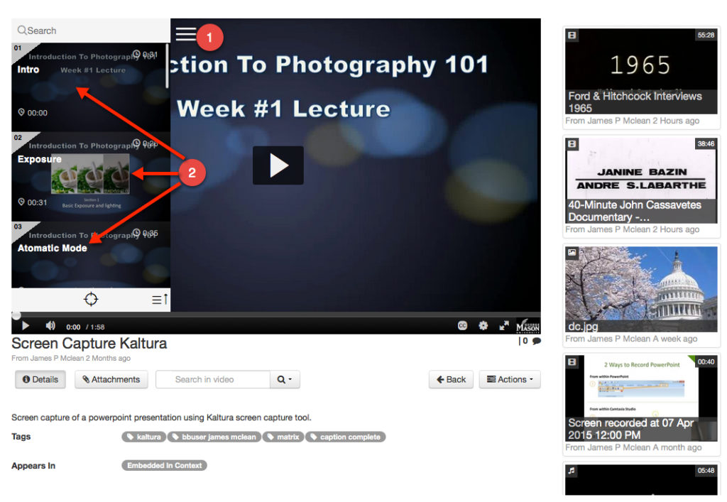 How to Create and Edit Video Chapters Using Kaltura Information