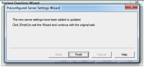 Preconfigured Server Settings Wizard