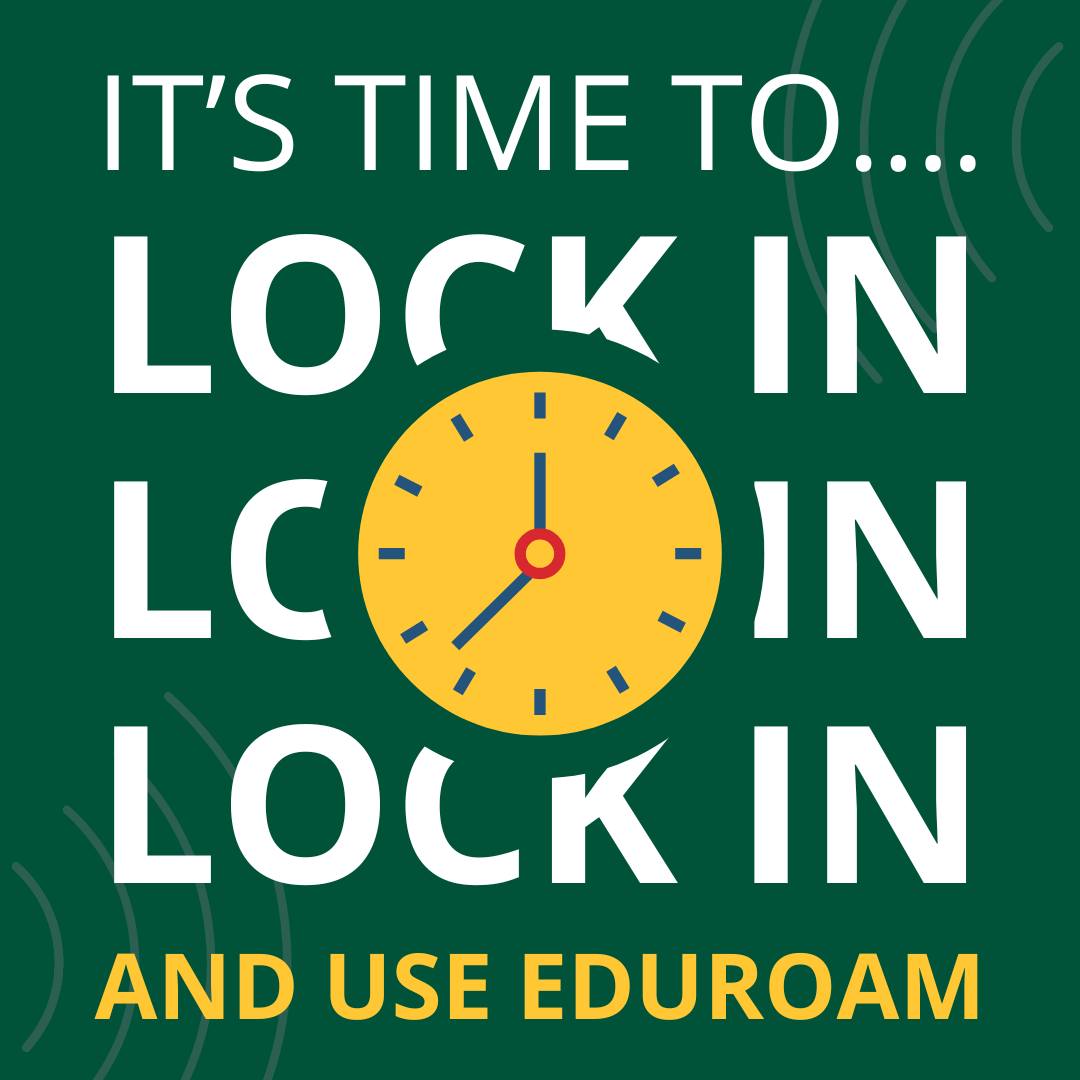 It's time to lock in and use eduroam! ⏰

The MASON-SECURE Wi-Fi network will be shut down on December 19, 2025. Please be sure to make the switch to eduroam (log in using your full George Mason email).

Visit the link in our bio to learn more.