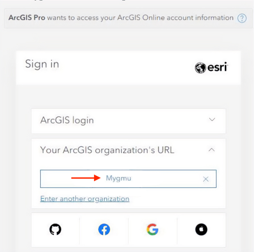 Your ArcGIS organization's URL
