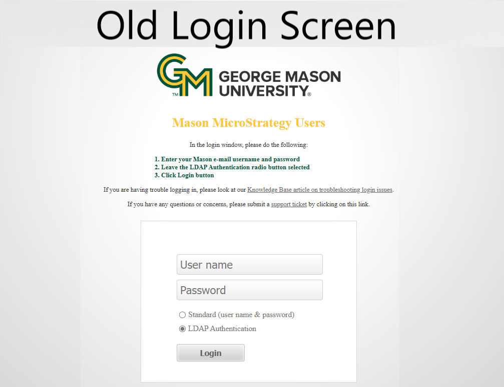 Old Login Screen