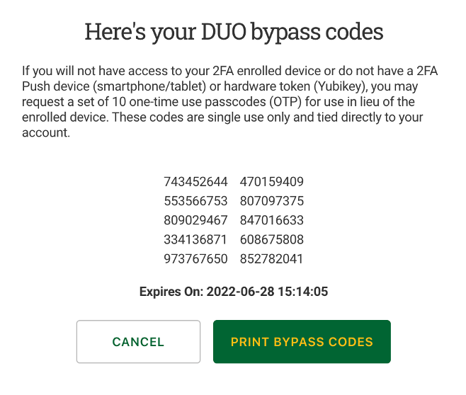 How to Request a Bypass Code (NonEmergency) Information Technology