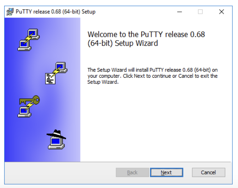 PuTTY Welcome Screen