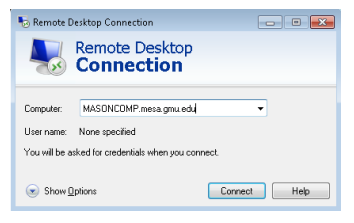 Remote Desktop Connection Computer ID Screen