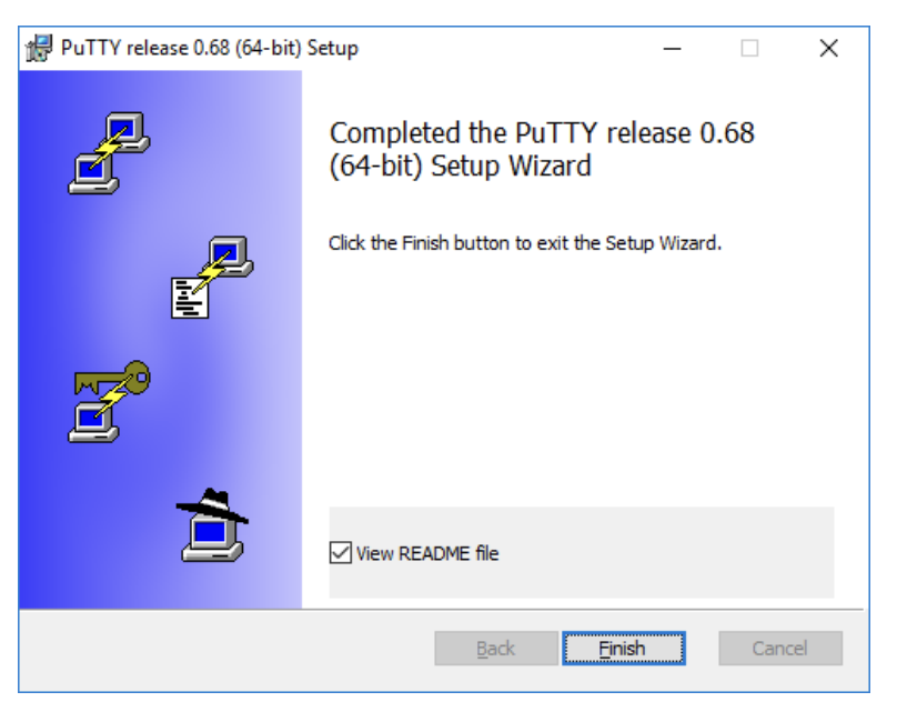 PuTTY Finish Screen