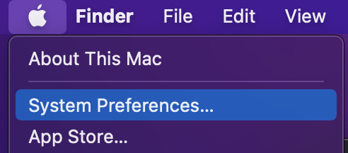 Apple icon > Systems Preferences 