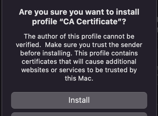 CA Certificate Confirmation