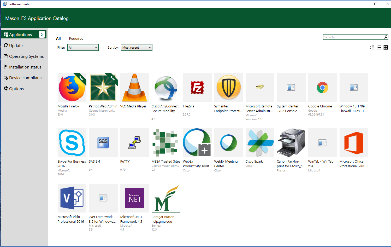 Software Center Interface