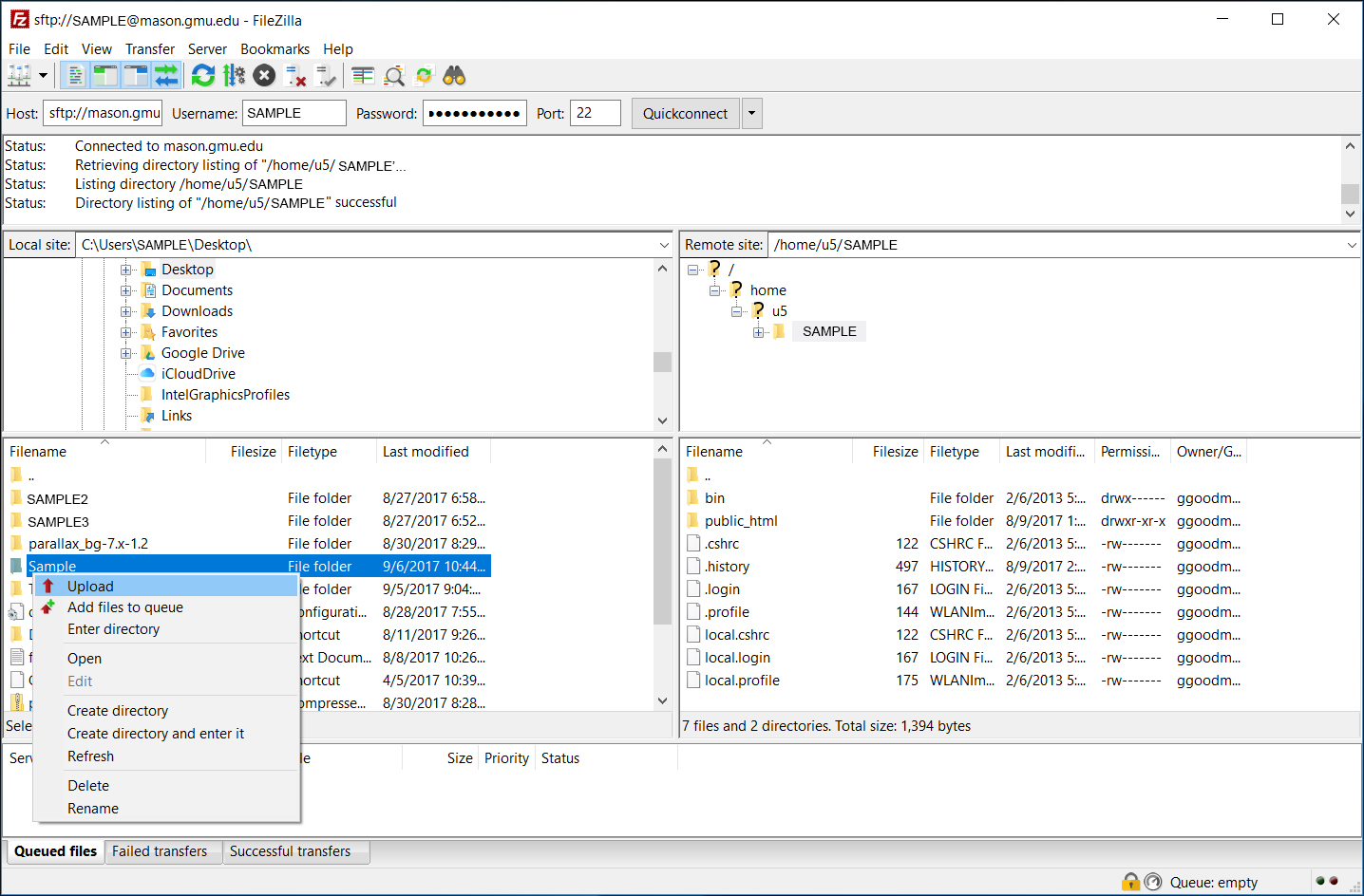 dleting files filezilla permission denied