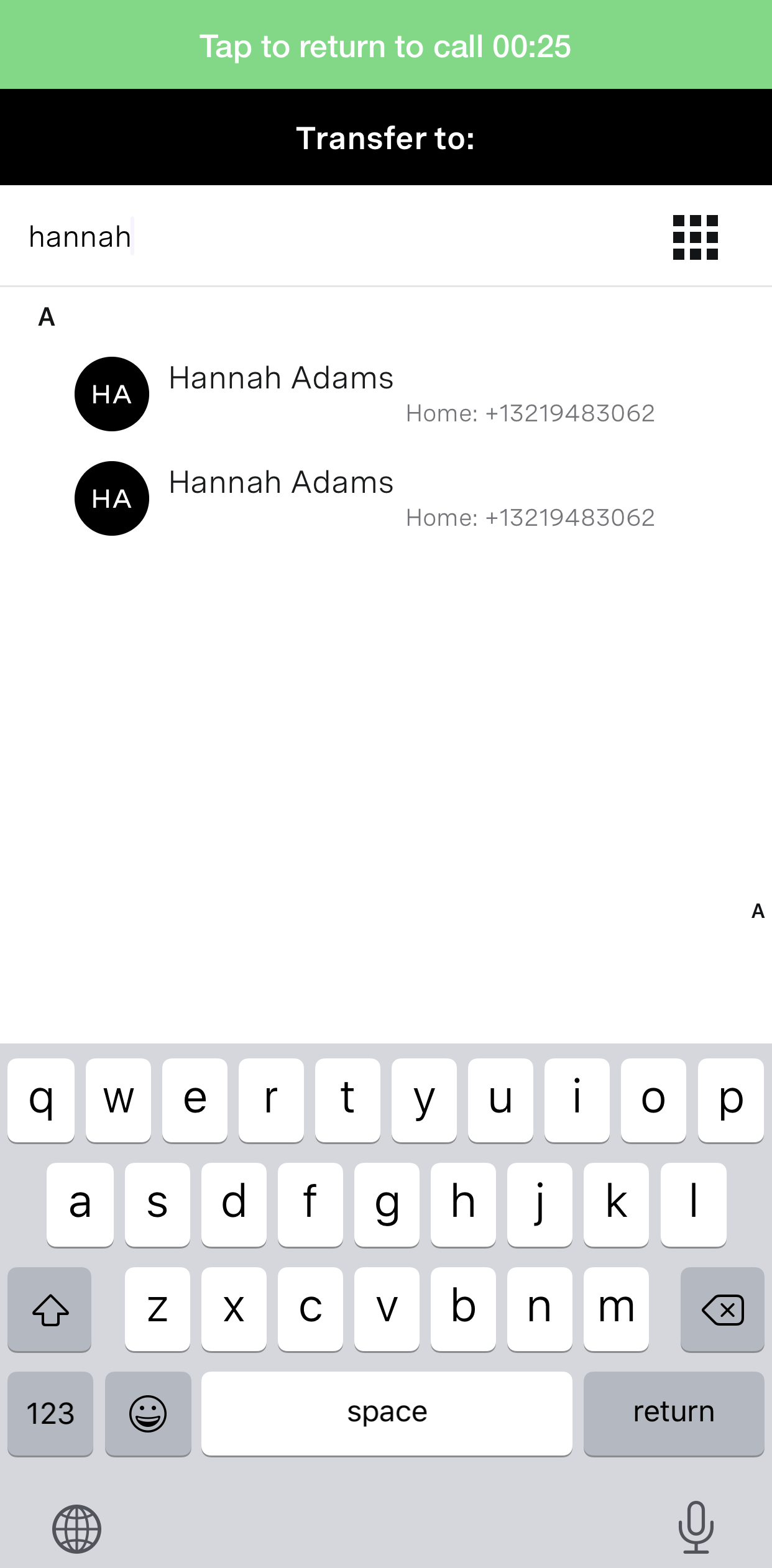 Vonage Blind Transfer