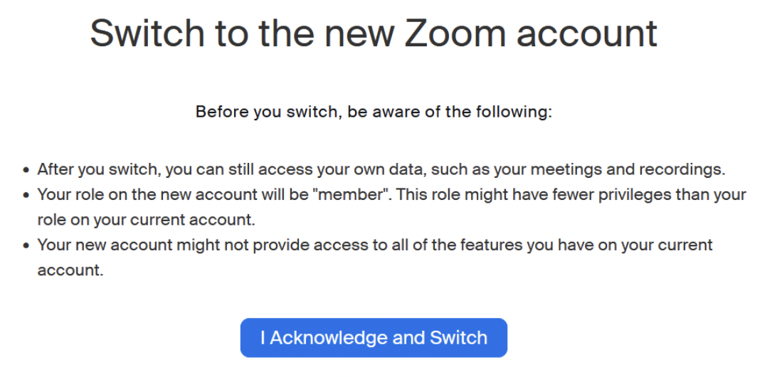 zoom acknowledge zoom account