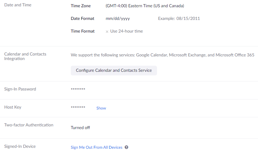 Configure Calendar and Contacts Service
