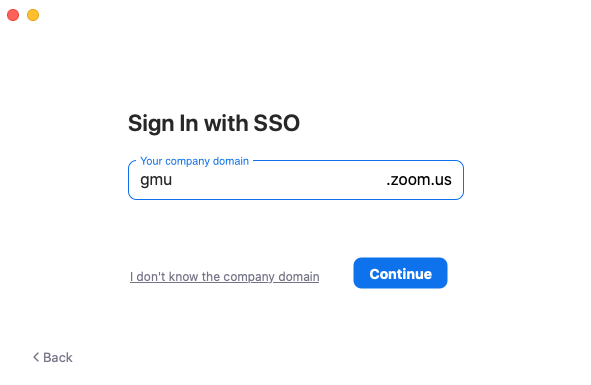 sign in with SSO login