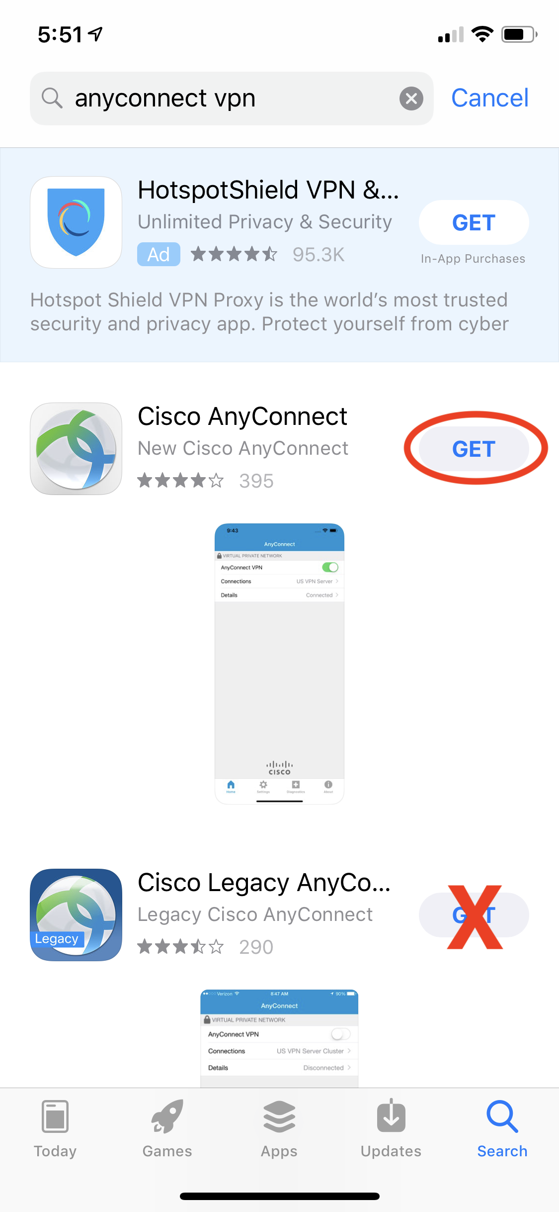 anyconnect iphone vpn connection