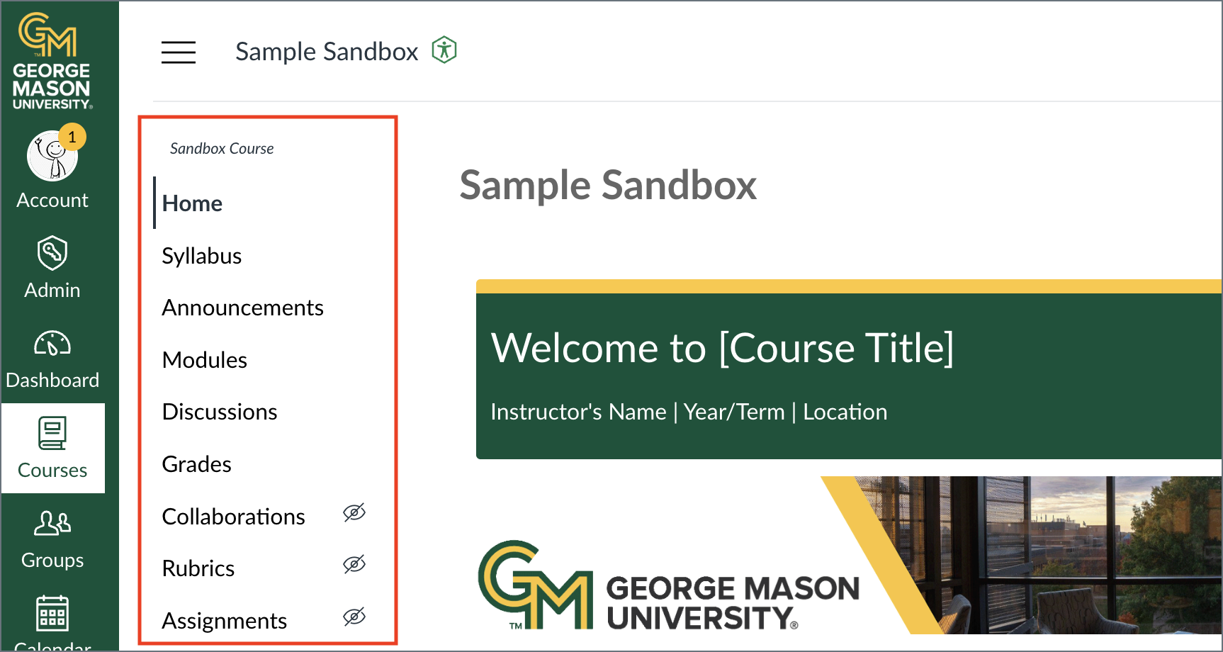Course Menu