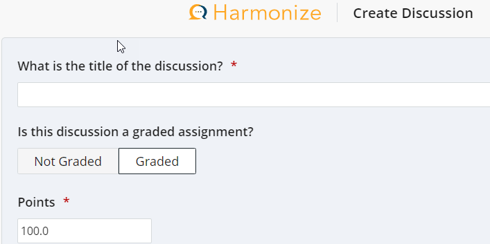 Harmonize create discussion screen