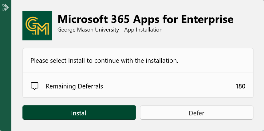Microsoft 365 Apps for Enterprise app installation for Copilot.